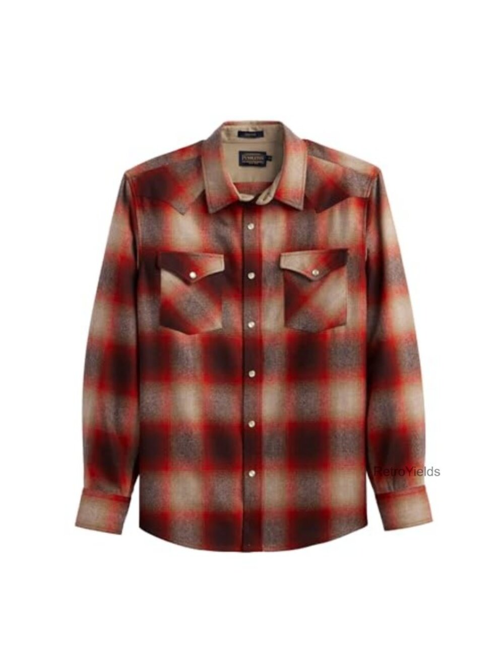 Men's 100% Virgin Wool Western Snap Button Flannel Shirt